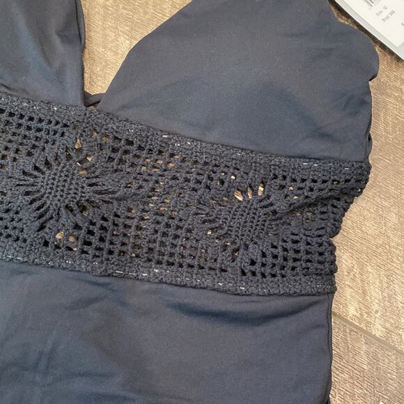 NWT L SPACE by Monica Wise Black One Piece Swim Suit Size 12 - Picture 4 of 14